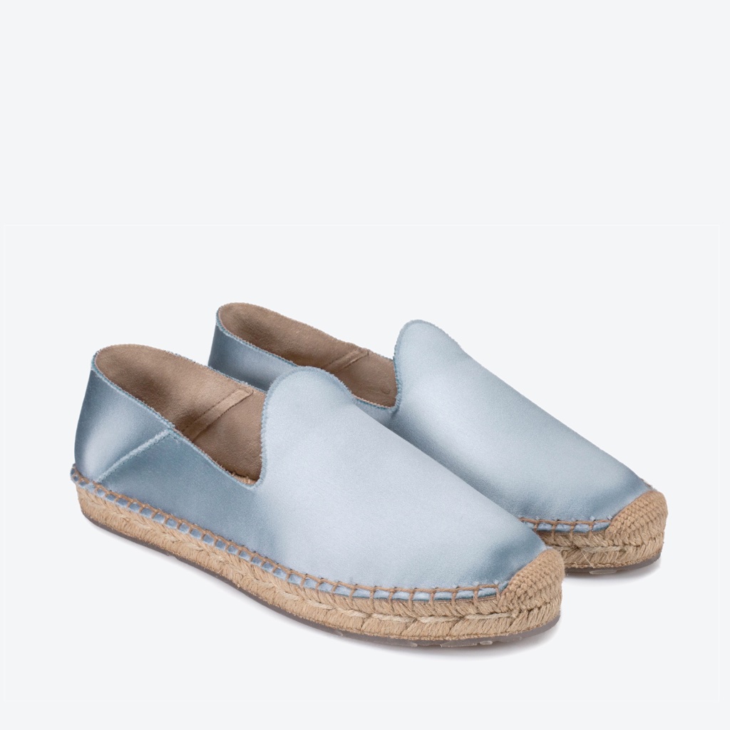 Nib Pedro Garcia Dailin Satin Sky Blue Espadrilles Shoes Flats Sz.39 Eu, 8.5 Us